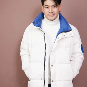 เสื้อขนเป็ด Man สีขาว,น้ำเงิน