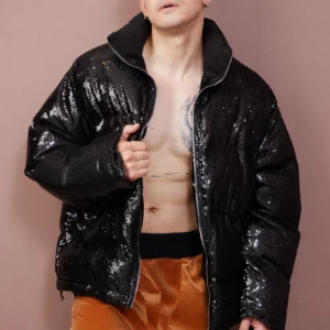 เสื้อขนเป็ด Man สีดำ Hip Hop style