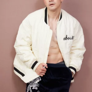 เสื้อขนเป็ด Man สีขาว Hip Hop style