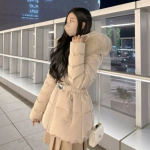 เสื้อกันหนาวขนเป็ด Woman สีเทาโอวัลติน