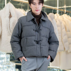 เสื้อขนเป็ด Men สีเทาอ่อน