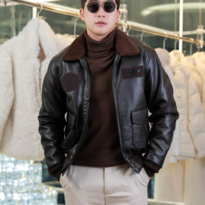 แจ็คเก็ตหนัง Men   สีน้ำตาล