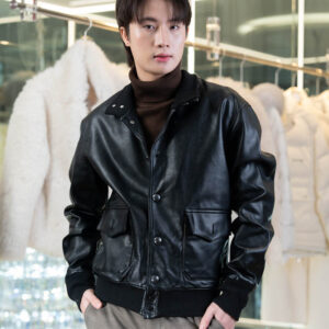 แจ็คเก็ตหนัง Men  สีดำ