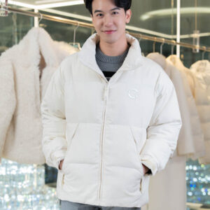เสื้อขนเป็ด Man  สีขาว