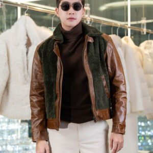 แจ็คเก็ตหนัง Men  สีน้ำตาล
