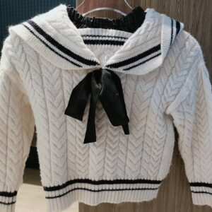 เสื้อไหมพรม+โบว์ดำ เด็ก