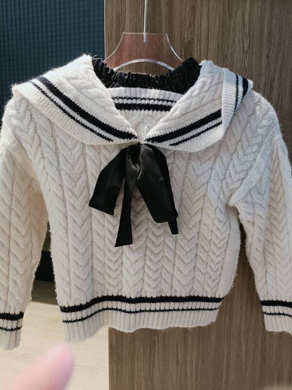เสื้อไหมพรม+โบว์ดำ เด็ก